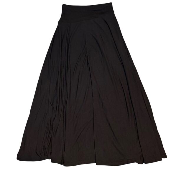 NWT Madewell Black Jersey Midi Skirt XS Asymmetrical Flowy Pull On - Picture 6 of 8